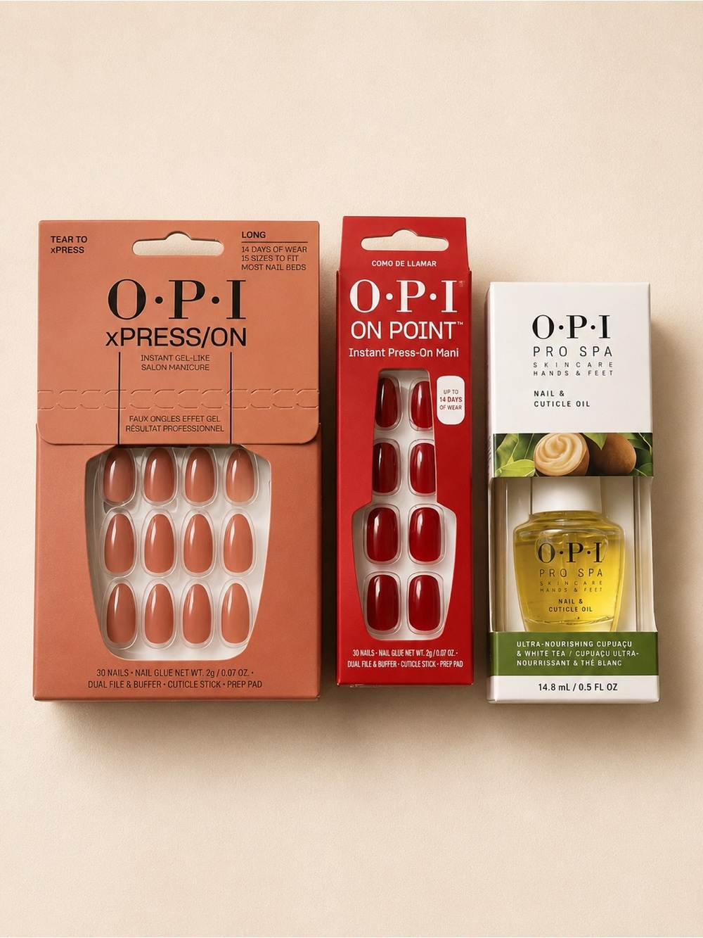 OPI Fall Nail Bundle Press On Nails ProSpa Cuticle Oil New
